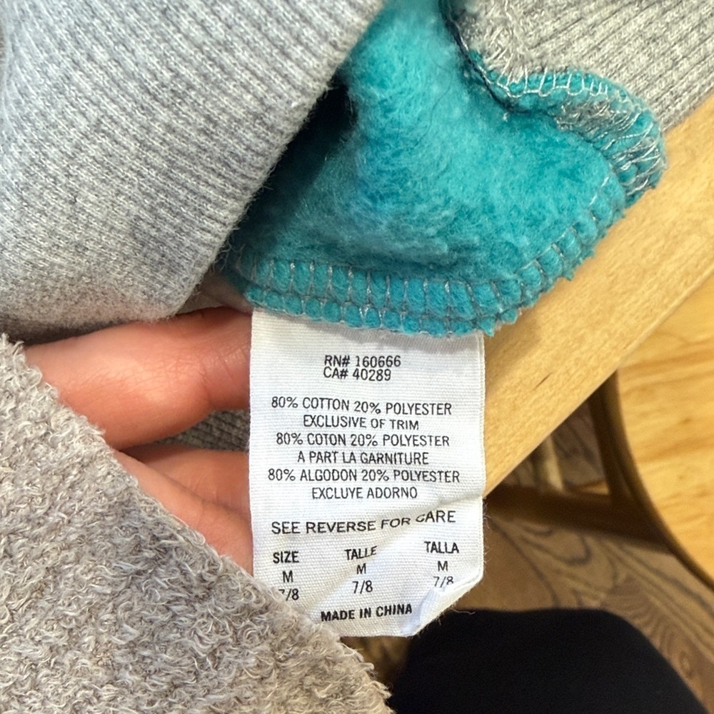 Youth Gray Miami Dolphins Sweatshirt with Teal Accents Size 7/8 - Picture 6 of 6